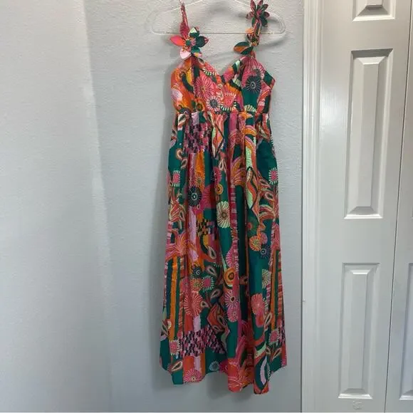 Farm Rio x Anthropologie Pleated Palm Midi Dress - Picture 3 of 11